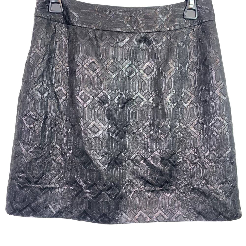 Tory Burch Womens Siri Short Whimsigoth Witchy Shiny Pleated Black Skirt sz 6 - Picture 3 of 16